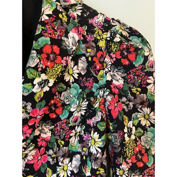 NANETTE LEPORE 0 floral zip front blazer jacket - Picture 3 of 6
